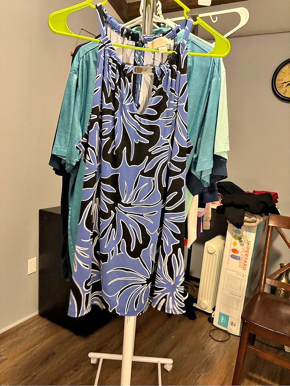 MICHAEL Kors Floral blouse in Blue & black